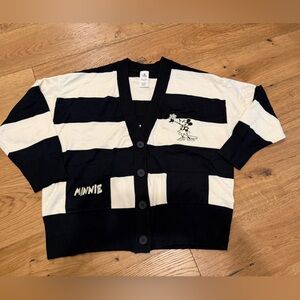 Minnie Women's Black and White Striped Cardigan